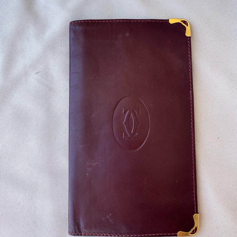 Cartier Leather Bifold Wallet with Gold Accents